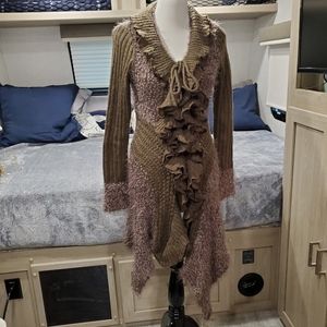 Sioni Brown Sweater Cardigan